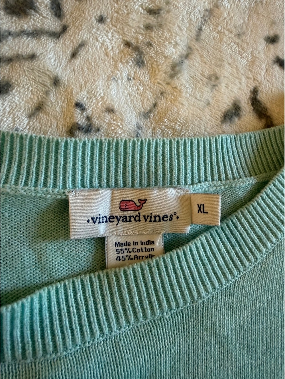 Vineyard Vines Light Green Cotton Acrylic Blend Sweater XL - Picture 3 of 3